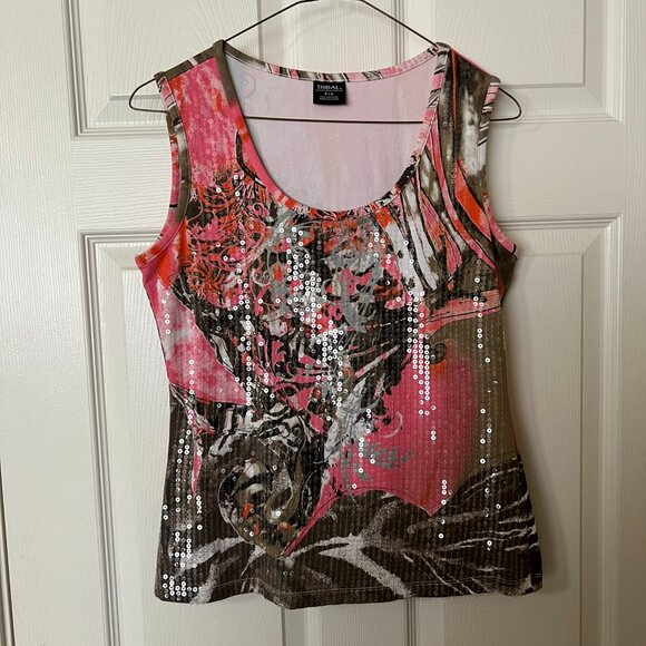 Tribal Sequin Tank top Sleeveless Size PS - Picture 5 of 10